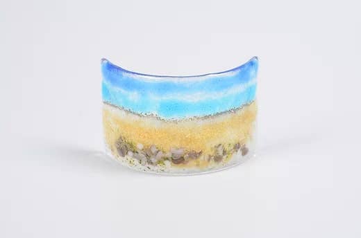 Handmade Fused Glass -  Beach Curve