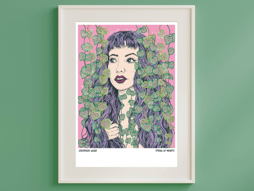 String Of Hearts Plant Print - Nature Botanical Print