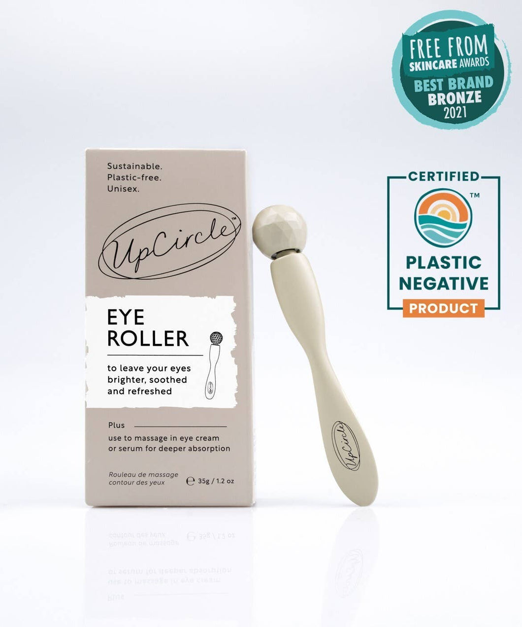 Plastic Free Eco Eye Roller for dark circles + puffy eyes
