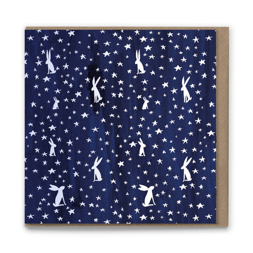 Bright Star Hares Pattern Greetings Card