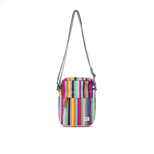 ROKA Bond Crossbody Bag in Multi Stripe Canvas: Small