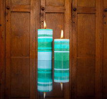 10 cm Small STRIPED Bokhara, Beryl & Moonstone Pillar Candle