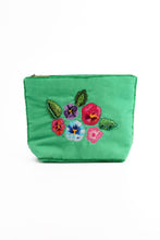 MINT GREEN PANSY SMALL POUCH
