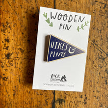 Hikes And Pints Wooden Pin Badges