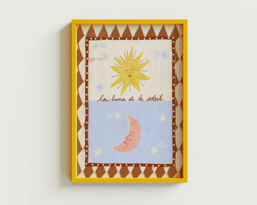Folk la lune et le soleil print