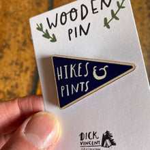 Hikes And Pints Wooden Pin Badges
