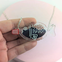 Soy Sauce fish container necklace Japanese lover acrylic