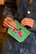 MINT GREEN PANSY SMALL POUCH