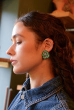 MINT PANSY BEADED STUDS