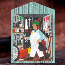 Man in Shed Die Cut Card by The Printed Peanut