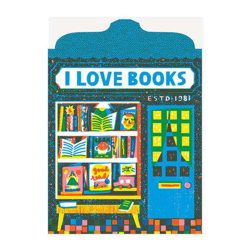 Book Shop Die Cut Card by The Printed Peanut