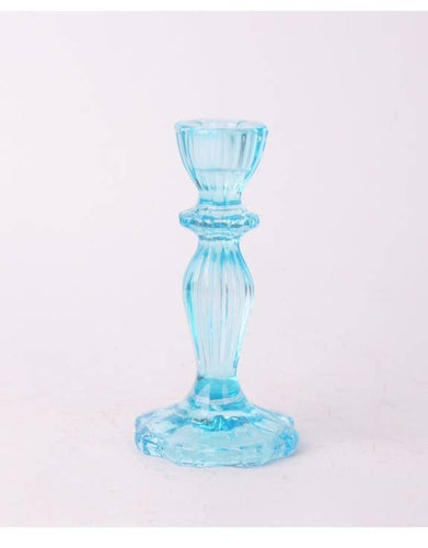 Light Blue Classic Glass Candle Holder