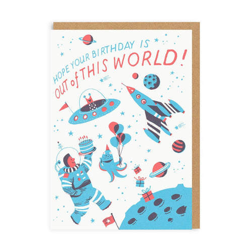 Space Birthday Hello!Lucky Greeting Card