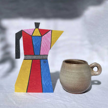 Colour Block Coffee Pot Shaped Greeting Card