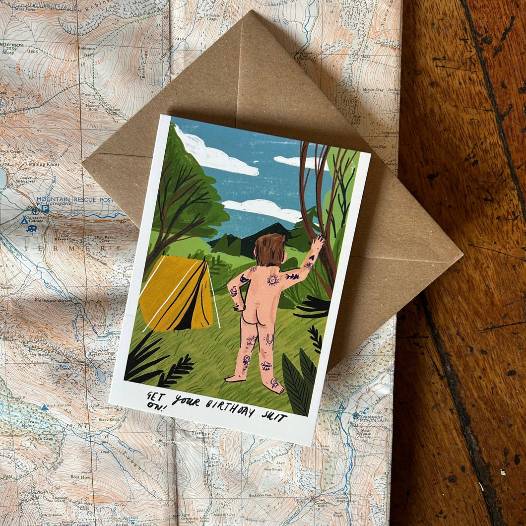 Birthday suit card 