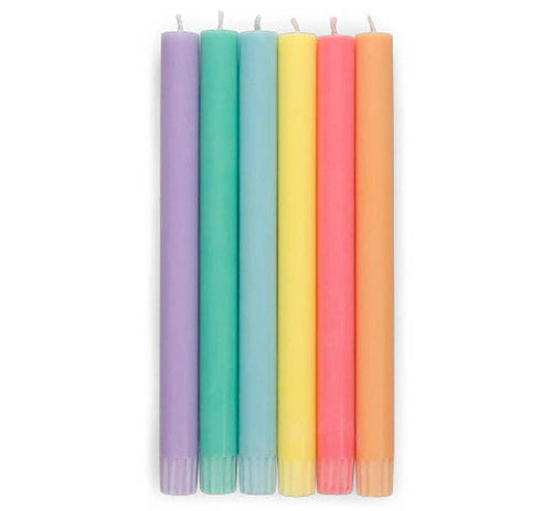 Mixed Set Pastel Rainbow Eco Dinner Candles, 6 per pack: 6