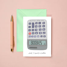 Boobies Calculator Greeting Card