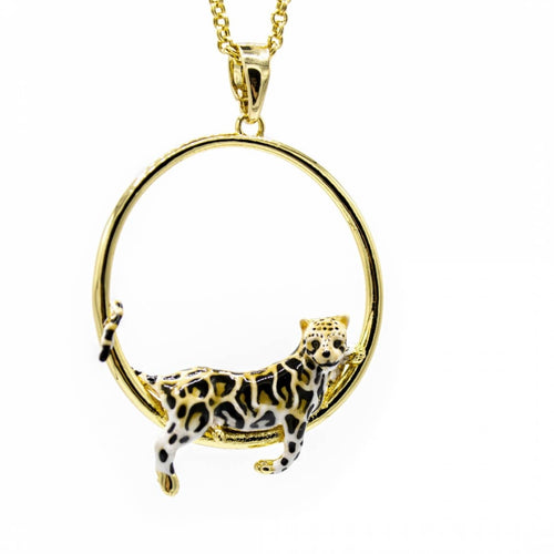 Clouded Leopard Hoop Pendant