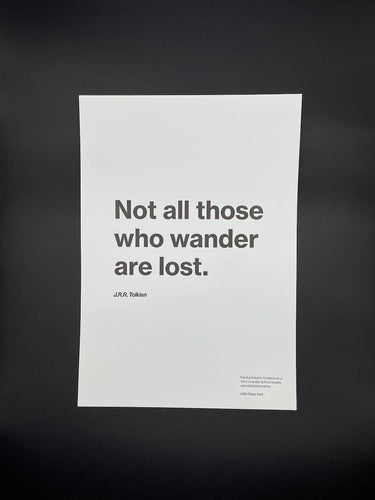 Wander, A4 Letterpress Print : Black