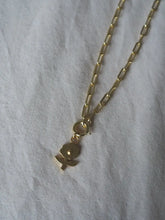 Pansy Flower Gold Charm Necklace