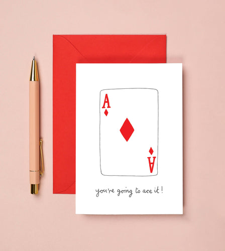 Ace Greeting Card | Good Luck Card | New Job Card | Exam