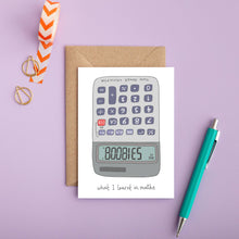 Boobies Calculator Greeting Card