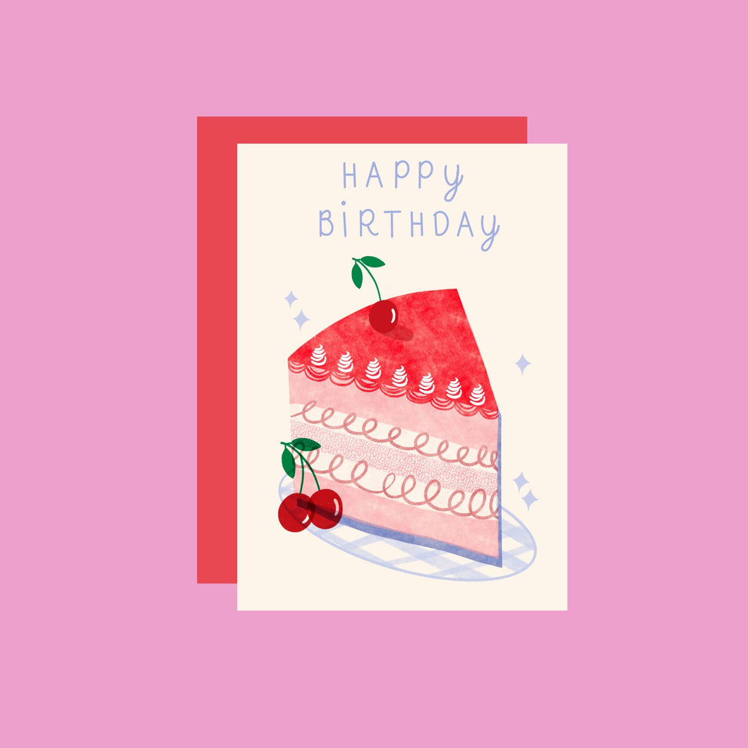 Birthday Cake and cherries