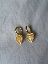 Love Heart Gold Charm Earrings