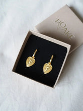Love Heart Gold Charm Earrings