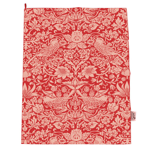 Recycled Cotton Dish Towel William Morris Raspberry