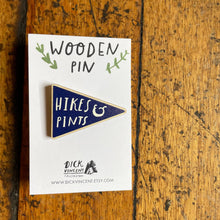 Hikes And Pints Wooden Pin Badges
