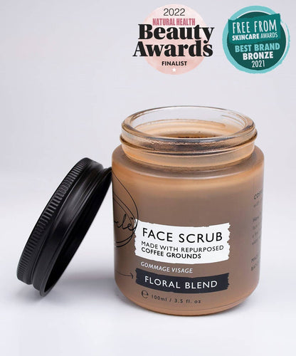 Face Scrub with Coffee + Rosehip [Floral] Vegan Exfoliator