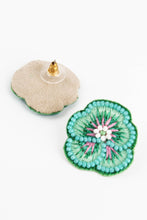 MINT PANSY BEADED STUDS