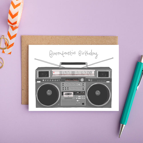 Boomtastic Birthday Card | Male Birthday Card | Music Lover
