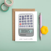 Boobies Calculator Greeting Card