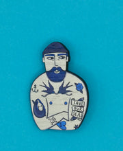 Tattooed Sailor Pin Brooch / Nautical Tattoo Pin Badge