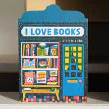 Book Shop Die Cut Card by The Printed Peanut