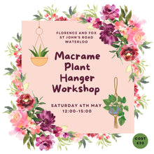 Make a macramé plant hanger Saturday 4th May 12-3pm