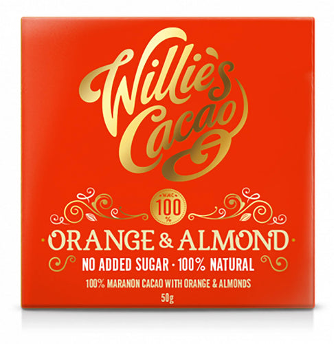 Orange & Almond 100% 50g Chocolate Bar