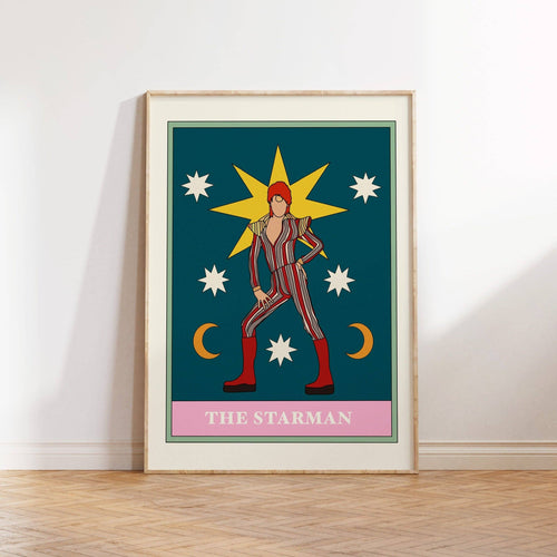 The Starman David Bowie Tarot Card Art Print: A4