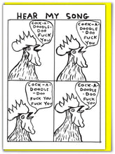 Funny David Shrigley Cock-A-Doodle-Doo Birthday Card