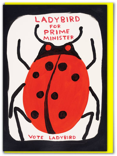 Funny David Shrigley Ladybird Prime Minister Birthday Card